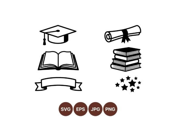 Academic Graduation Icon Pack: Minimalist Design