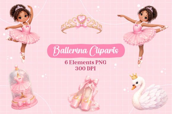 Ballerina Clipart Set: Elevating Designs with Grace and Charm