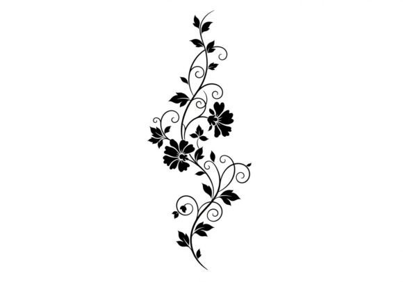 Black Floral Vine Vector Bundle