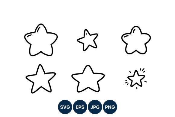 Black White Hand Drawn Star Shapes: Elevating Design with Organic Simplicity