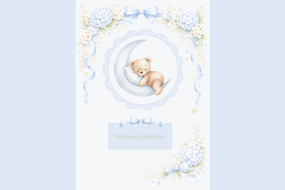 Blue Teddy Baby Shower Card Design Guide