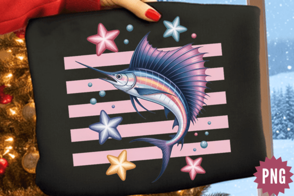 Colorful Sailfish Stripe Clipart PNG Des