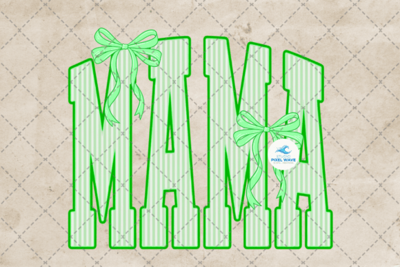 Coquette Seersucker Stripe Mama PNG