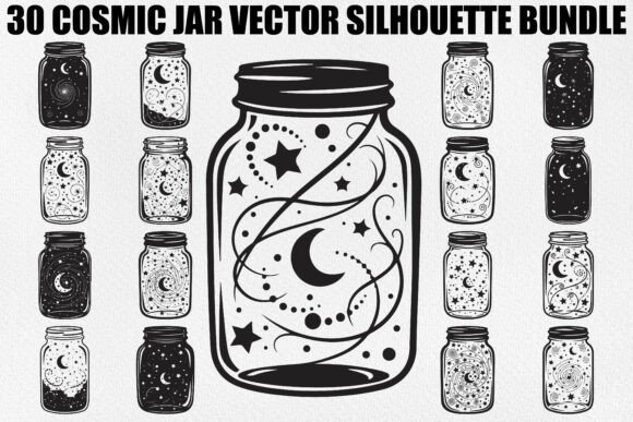 Cosmic Galaxy Jar Design Bundle: Blending Celestial Wonder with Modern Craftsmanship