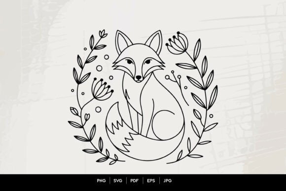 Cute Fox Floral Line Art SVG: A Versatile Digital Asset for Creators