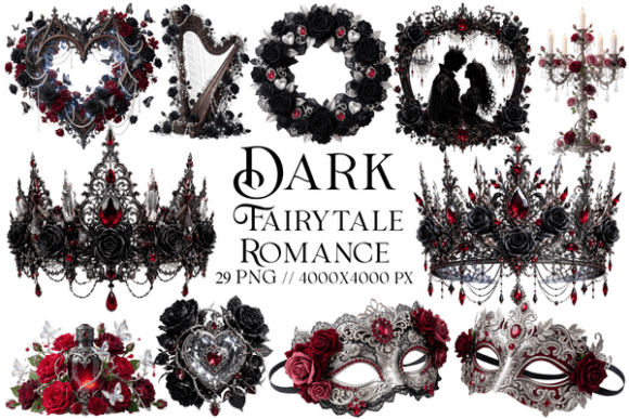 Dark Fairytale Romance Clipart Guide
