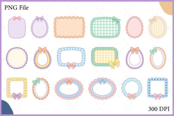 Easter Frame Vector Clipart PNG Bundle