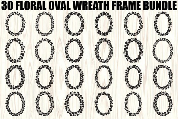 Elegant Floral Oval Wreath SVG Bundle