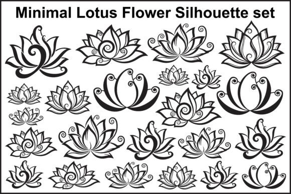 Elegant Minimal Lotus Flower Silhouette Guide