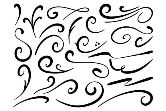 Elegant Ornamental Swirl Flourish Vector Art