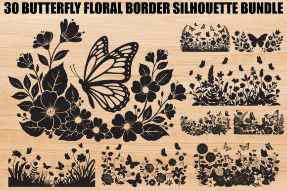 Elevating Design Projects with the Butterfly Floral Border Bundle