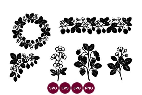 Elevating Design with the Strawberry Line Art Wreath and Border Collection