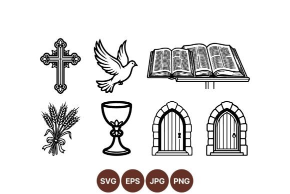 Elevating Spiritual Design with the Vintage Religious Icon SVG Set