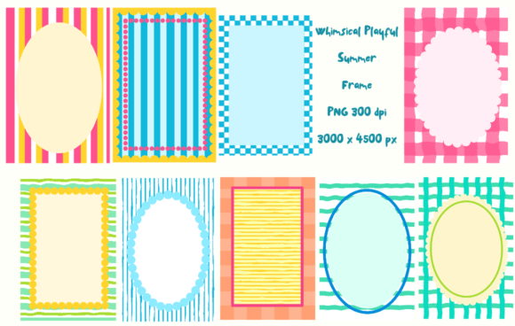 Elevating Visual Storytelling with Whimsical Playful Summer Frame Clipart