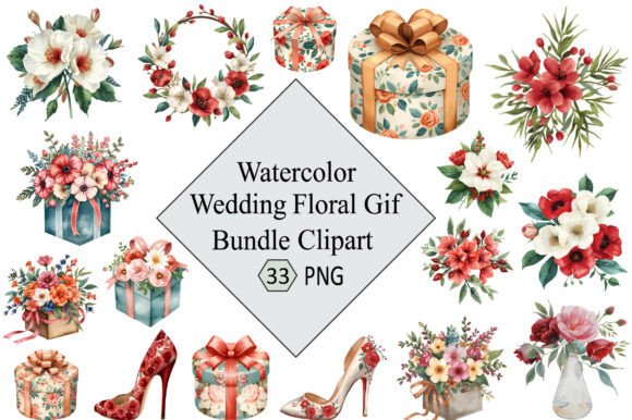 Elevating Wedding Stationery with Watercolor Wedding Floral Gift Clipart