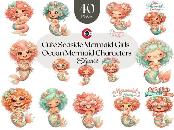 Evaluating the Cute Seaside Ocean Mermaid Girls Clipart Bundle