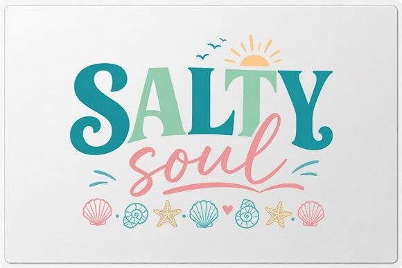 Evaluating the Salty Soul Beach Quote PNG for Coastal Design Projects