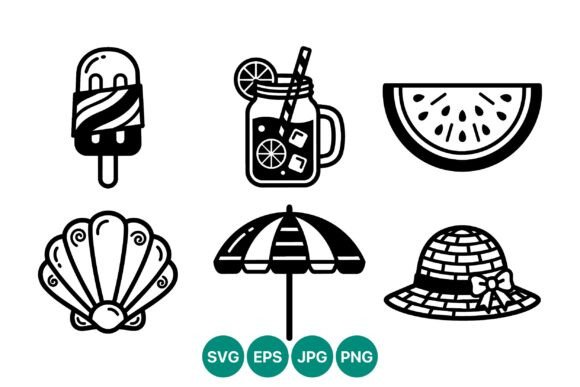 Evaluating the Utility of Summer Icons Black White Vector Art for Modern Design Workflows