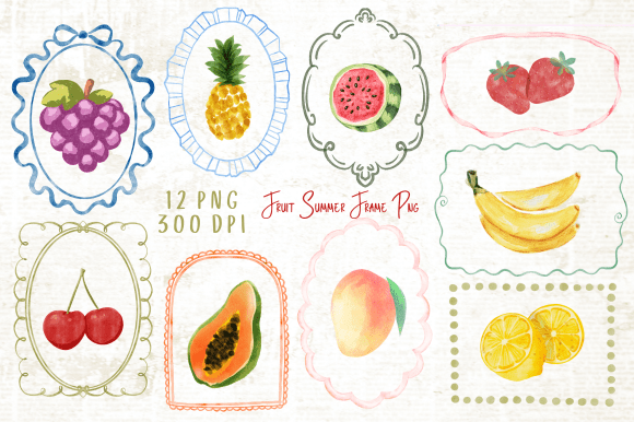 Fruit Summer Frame PNG: Elevate Your Creative Projects with Vibrant Digital Art