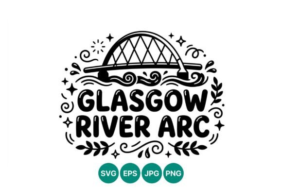 Glasgow River Arc Bridge Vector Art