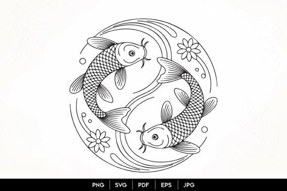 Integrating the Elegant Koi Fish Circle SVG into Professional Design Workflows