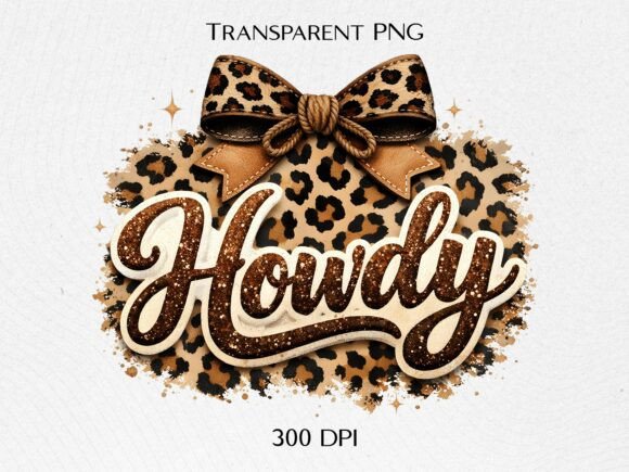 Leopard Howdy Bow PNG: Elevating Western and Cowgirl Designs