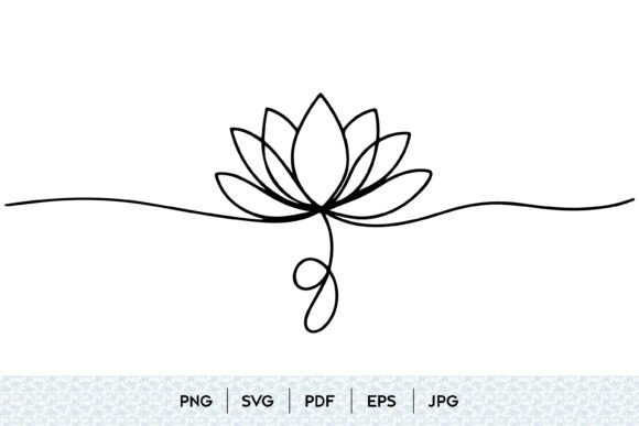 Lotus Flower One Line SVG Guide