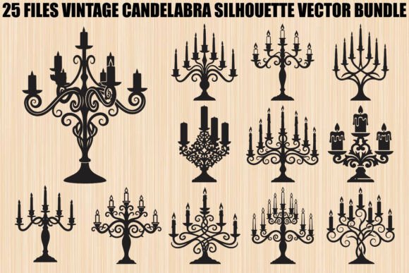 Mastering the Art of Vintage Candelabra Silhouette Bundle for Creative Design