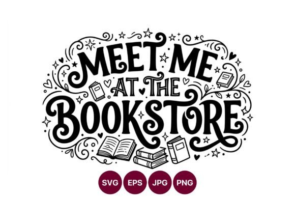 Meet Me at the Bookstore Hand Lettering