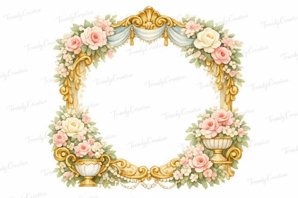 Regency Floral Wreath PNG Clipart