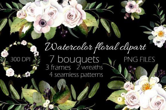 Strategic Visual Identity: Leveraging the Watercolor White Flowers Set Wreaths for Brand Cohesion