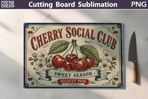 Vintage Cherry Social Art: Retro Market Charm